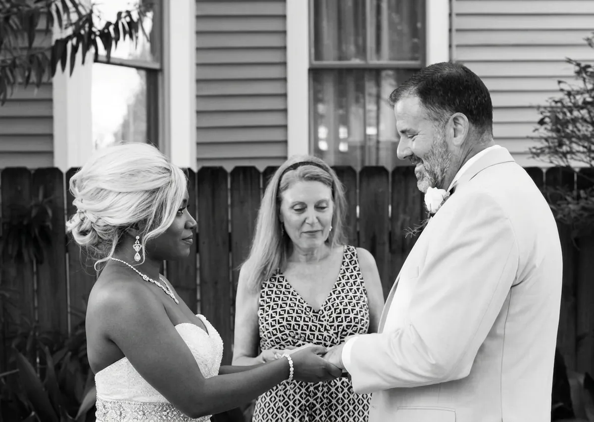 Couple celebrating their New Orleans wedding